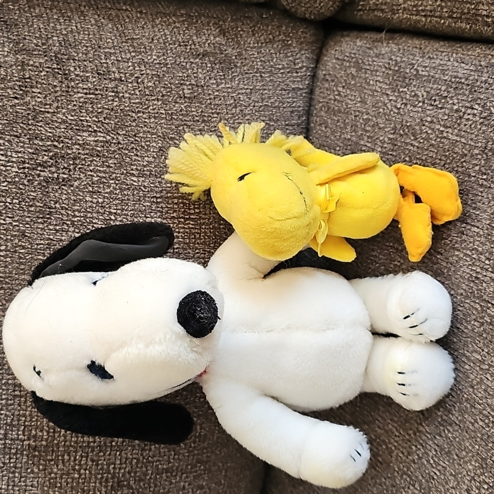 Vintage Snoopy and Woodstock Plush Toy Set 11in